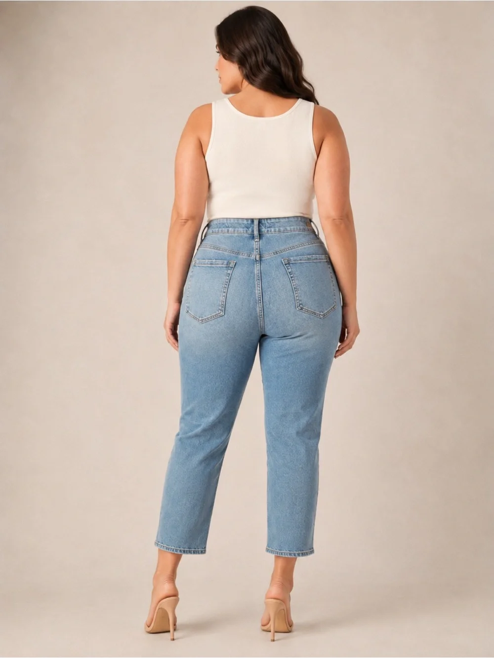 Sofia Jeans Adora Super Hi-Rise Curvy Girlfriend Jeans Light Wash Cropped